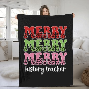 Discover Christmas History Teacher xmass Party History Teaching Fleece Blankets