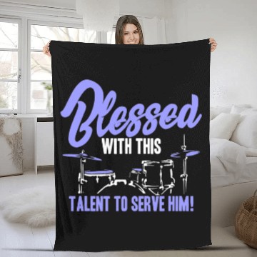Discover Funny Drummer Funny Drummer Quote Drums Lover Saying Blessed Fleece Blankets