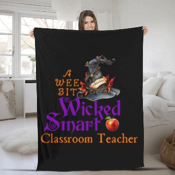 Discover Cute A Wee Bit Wicked Classroom Teacher Halloween Fleece Blankets