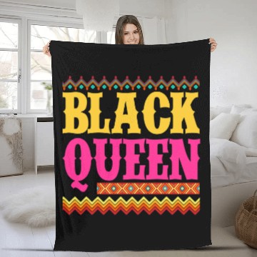 Discover Black Queen Melanin Afro American Black History Fleece Blankets