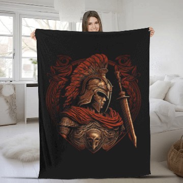 Discover Gladiator Helmet Leonidas Sparta Greek Warrior Spartan Fleece Blankets