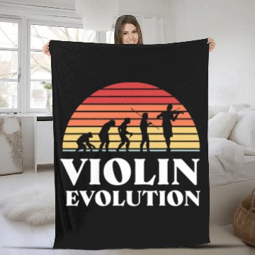 Discover Funny Violin Evolution Violin Violinist Instrument Classical Music Fleece Blankets