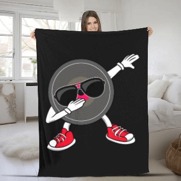 Discover Dabbings Vinyl Record Dancing LP Collector Party DJ Fleece Blankets