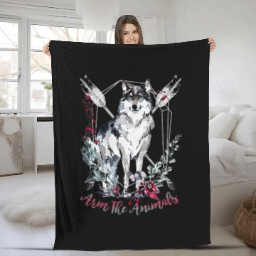 Discover Coyote Mammal Arm Animal Funny wolfs Archery Fleece Blankets