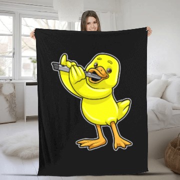 Discover Funny Flute Duck Musician Flute Music Baseball Tees Fleece Blankets