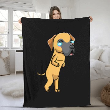 Discover Great Dane Pet Dog German Mastiff Laughing Emoticon Fleece Blankets