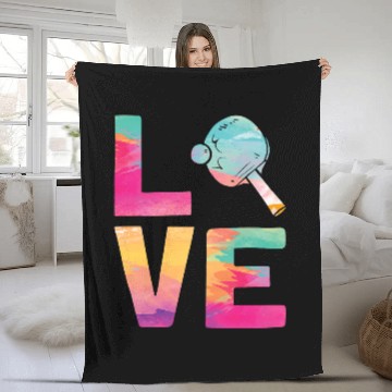 Discover Sport Ping Pong Watercolor Paddle Love 21 Baseball Tees Fleece Blankets