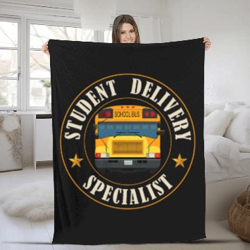 Discover Funny Student Delivery School Bus Driver 2 Zip Fleece Blankets