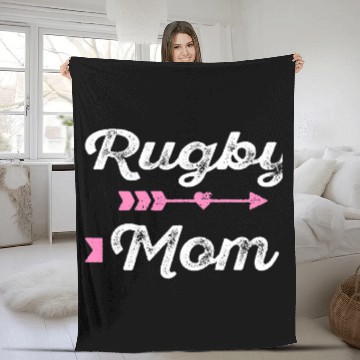 Discover Sport Rugby Mom Funny Rugby Lovers Fleece Blankets