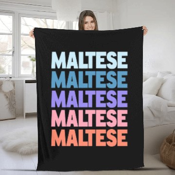 Discover Maltese Pet Funny Modern Repeated Text Design Zip Fleece Blankets