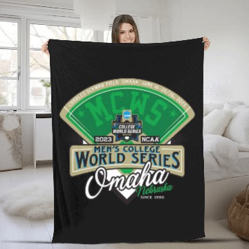 Discover Sport Baseball College World Series Baseball MCWS Officially Licensed Fleece Blankets