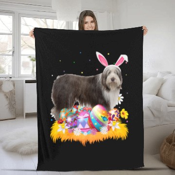 Discover Bearded Collie Pet Funny Easter Egg Lover Bearded Collie Dog Easter Sunday Zip Fleece Blankets