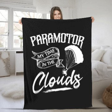 Discover Paramotor Pilot Flyer Parachutist PPG Skydiving Paraglider Fleece Blankets
