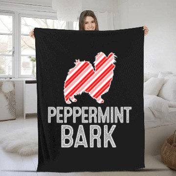 Discover Papillon Pet Peppermint Bark Christmas Baseball Tees Fleece Blankets