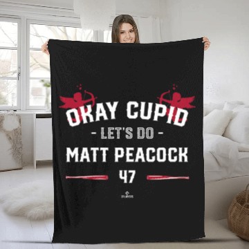 Discover Sport Baseball Cupid Lets Do Matt Peacock Funny Valentines Fleece Blankets