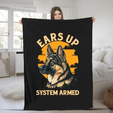 Discover German Shepherd Pet Ears Up System Armed Dog Lover German Shepherd Military Baseball Tees Fleece Blankets