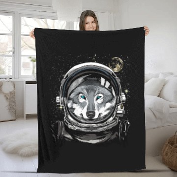 Discover Coyote Mammal Astronaut Space Exploration Astronomy Lover 35 Fleece Blankets