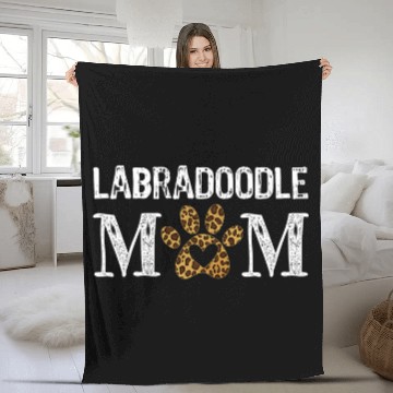 Discover Labradoodle Pet Mom Mama Labradoodle Lover Leopard Doodle Mom Fleece Blankets