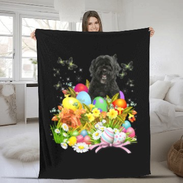 Discover Portuguese Pet Bunny Dog With Easter Eggs Basket Cool Zip Fleece Blankets