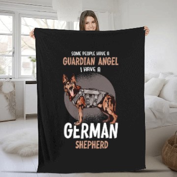 Discover German Shepherd Pet dog Guardian Angel 1 Fleece Blankets