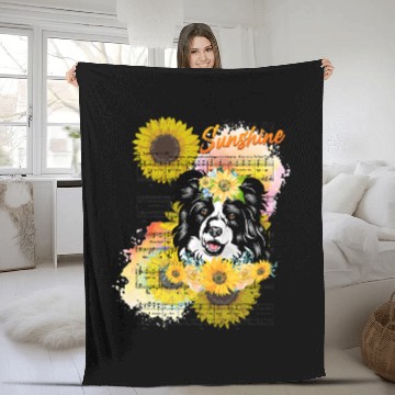 Discover Border Collie Pet You Are My Sunshine Zip Fleece Blankets