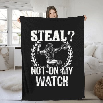 Discover Sport Baseball Backstop Funny Baseball Catcher Fleece Blankets