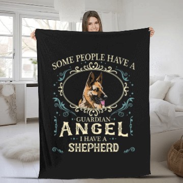 Discover German Shepherd Pet dog Guardian Angel 24 Fleece Blankets