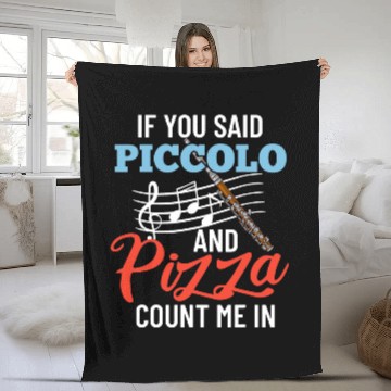 Discover Funny Flute Piccolo Instrument Music Flute Player Beginner Lesson 43 Fleece Blankets