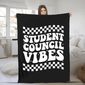 Discover Student Council Vibes Retro Groovy School Student Council Baseball Tees Fleece Blankets