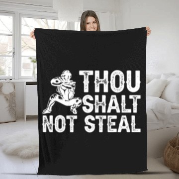 Discover Sport Baseball Catcher Thou Shalt Not Steal Religious Baseball Tees Fleece Blankets