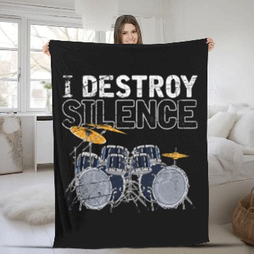 Discover Funny Drummer Set Musician Drummer Percussion Drum Player Funny Drums Fleece Blankets