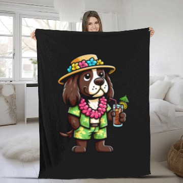 Discover English Springer Spaniel Pet Hawaiian Funny Dog Vacation Baseball Tees Fleece Blankets