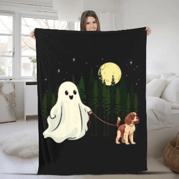 Discover English Springer Spaniel Pet Walking ghosts Halloween Funny Kids Baseball Tees Fleece Blankets