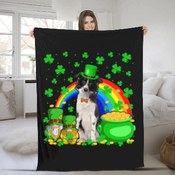 Discover Border Collie Pet Two Gnomes And Border Collie Patricks Day Hat Shamrocks Baseball Tees Fleece Blankets