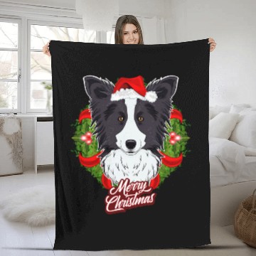 Discover Border Collie Pet Lover I Merry Christmas Zip Fleece Blankets