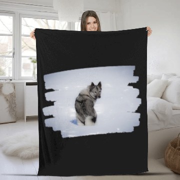 Discover Elkhound Pet Grey Baseball Tees Fleece Blankets