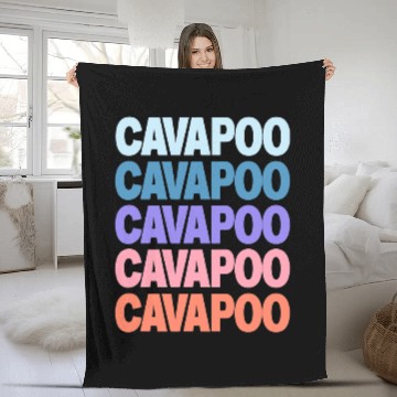 Discover Cavapoo Pet Funny Modern Repeated Text Design Zip Fleece Blankets