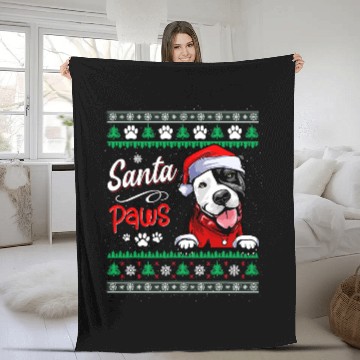 Discover Pitbull Pet Ugly Sweater Christmas Puppy Santa Paws 322 Baseball Tees Fleece Blankets