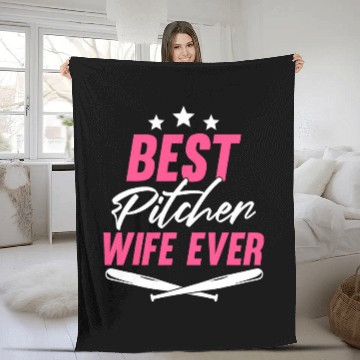 Discover Sport Baseball Pitcher Wife Player Softball Themed Pitcher 1 Fleece Blankets