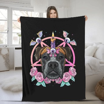 Discover Boxer Pet Pastel Goth Boxer Pagan Creepy Menhera Boxer Fleece Blankets