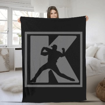 Discover Sport Baseball Pitcher Strikeout K Pitching Design Baseball Saying 2 Zip Fleece Blankets