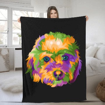 Discover Poodle Pet Toy Poodle In Pop Art Illustration Fleece Blankets