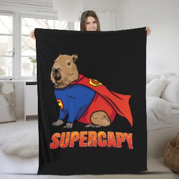Discover capybaras Mammal Supercapy capybaras Funny Capibara Baseball Tees Fleece Blankets