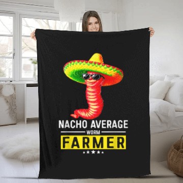 Discover Fun Hilarious Worm Farming Humor Saying 2Funny Worm Farmer Fleece Blankets