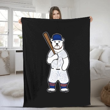 Discover Sport Baseball Polar Bear Pete Fleece Blankets