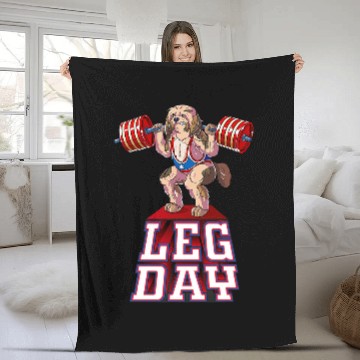 Discover Havanese Pet Leg Day havanese Weight Lifting Squat Gym Fleece Blankets