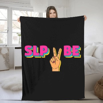 Discover SLP to Be Student Future Speech Therapy Pathologist Zip Fleece Blankets