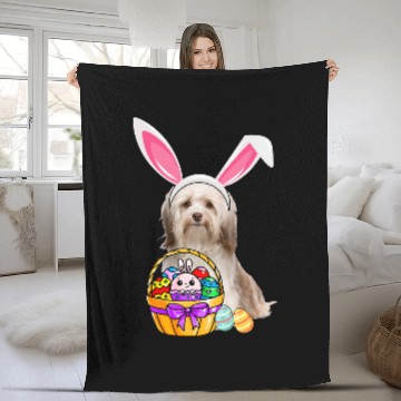Discover Havanese Pet Easter Egg Funny Havanese Easter Fleece Blankets
