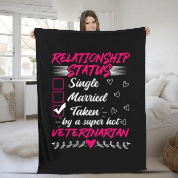 Discover Funny His and Her Gift Idea Veterinarian Relationship Status Fleece Blankets