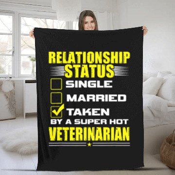 Discover Funny His and Her Gift Idea Veterinarian Relationship Status 2 Fleece Blankets